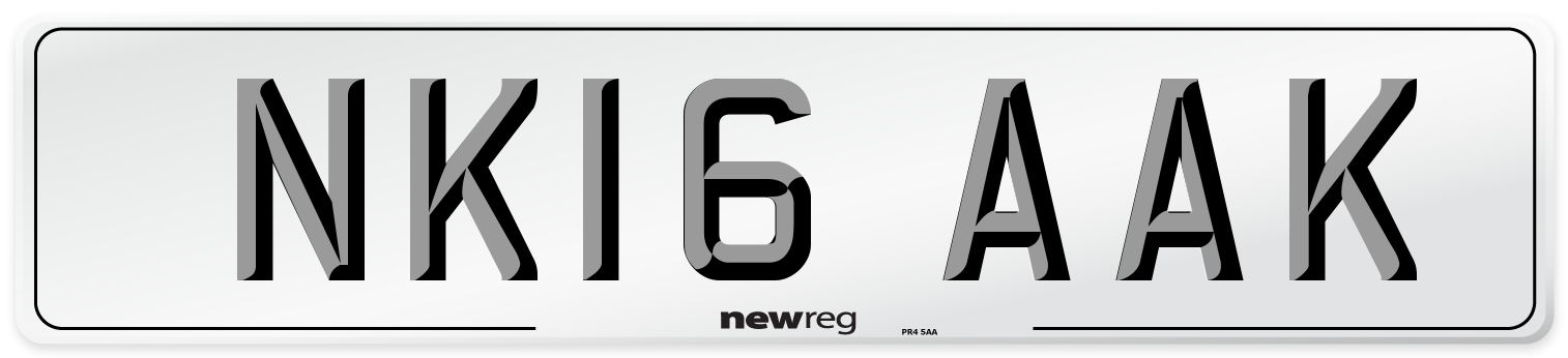 NK16 AAK Number Plate from New Reg